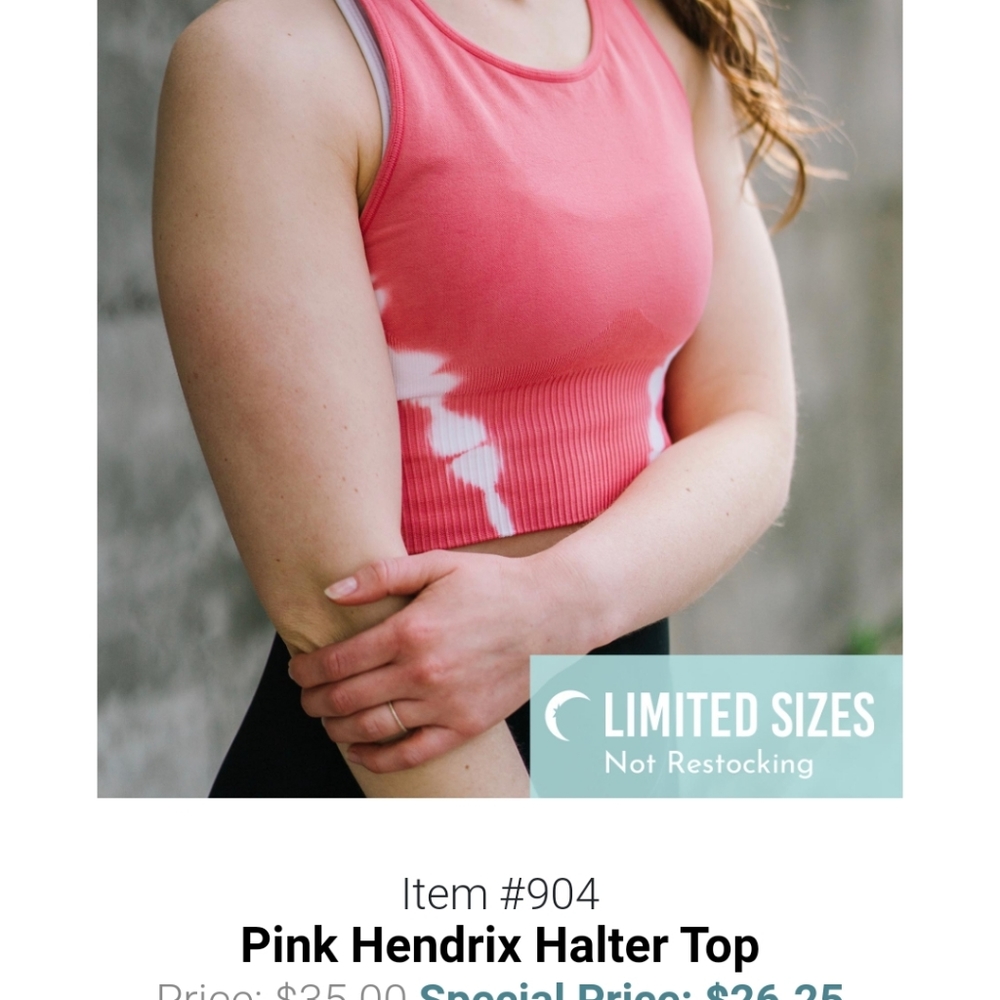 Zyia 904 pink Hendrix halter top - Picture 2 of 5